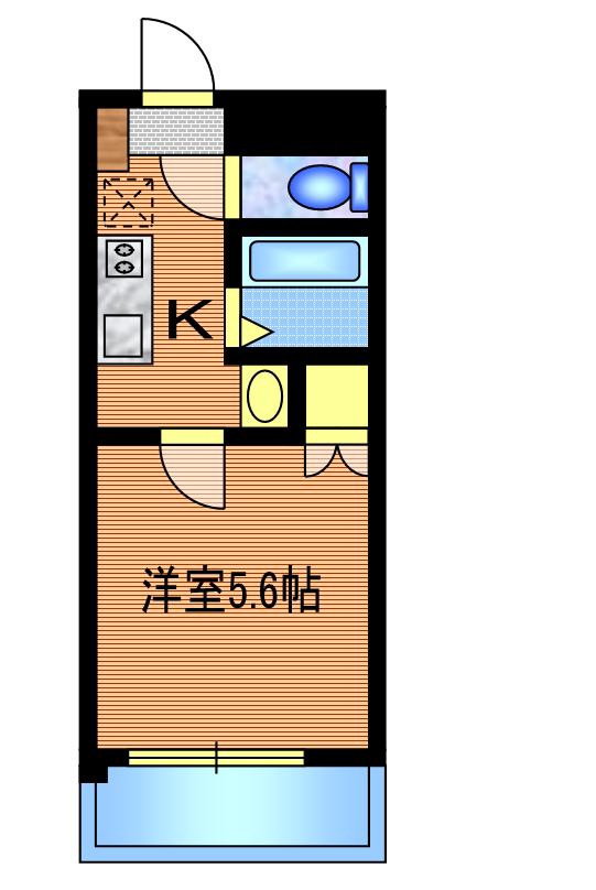 ゼルコバハイツ(1K/1階)の間取り写真