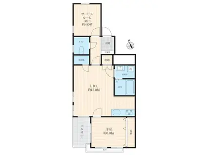 セントラル狸穴(1SLDK/4階)の間取り写真