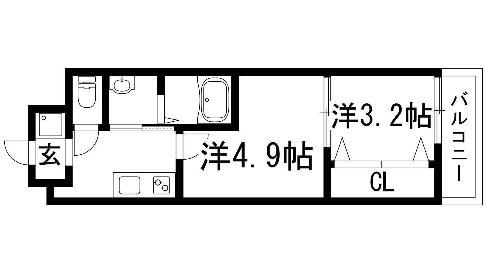 AII上ヶ原関学前(2K/1階)の間取り写真