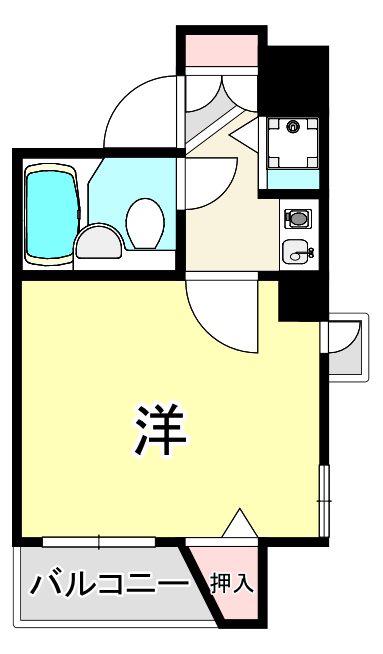 ニューブ神戸(ワンルーム/3階)の間取り写真