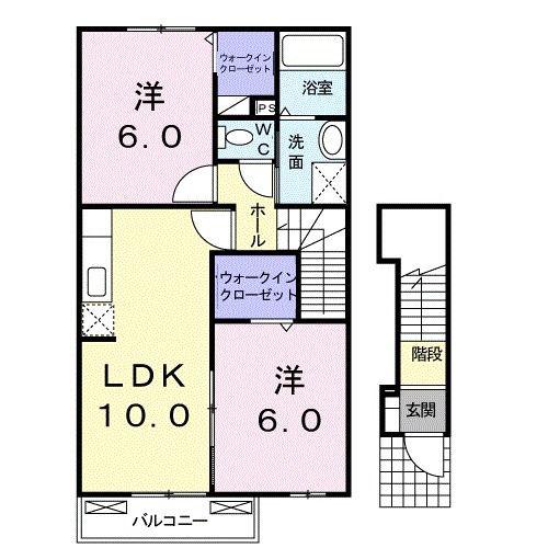 ガーデンフレンドII(2LDK/2階)の間取り写真