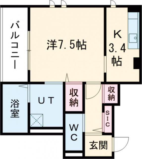  西新町PJ(1K/1階)の間取り写真