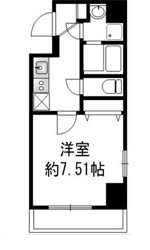 パウロニアバレーテイク4西横浜(1K/4階)の間取り写真