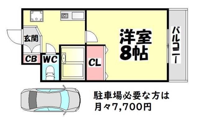 グランドールムラタ(1K/2階)の間取り写真