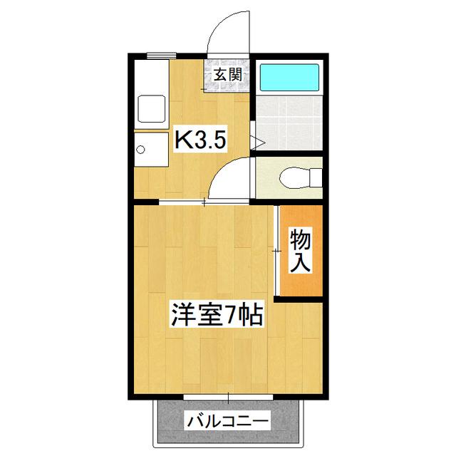 マイシティライフ3番館(1K/2階)の間取り写真