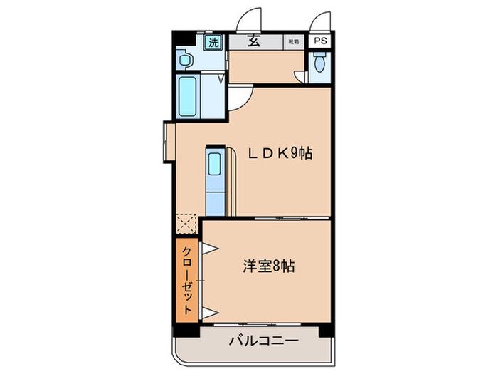 カルチャー御成通(1LDK/8階)の間取り写真