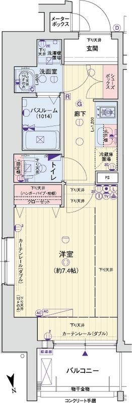レオンヴァリエ都島北通(1K/5階)の間取り写真
