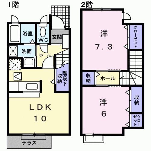 ベル ファミーユII 3番館(2LDK/1階)の間取り写真