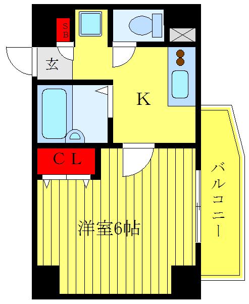 ヴェルト池袋ウエストフォート(1K/4階)の間取り写真