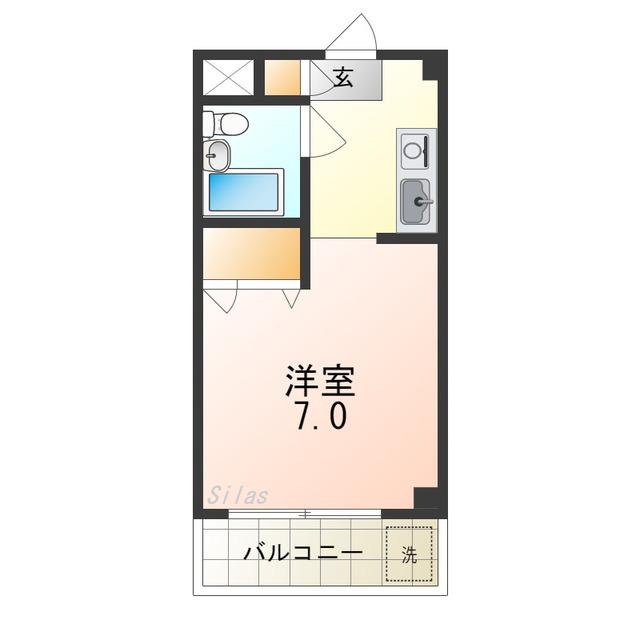 マンション谷佐(1K/3階)の間取り写真