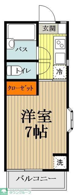 ロイヤルガーデン桂(1K/1階)の間取り写真