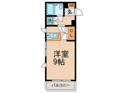 ローズガーデンA57番館(ワンルーム/4階)の間取り写真