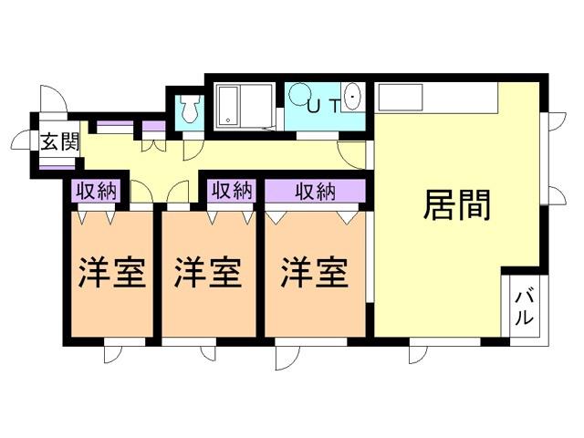 Kヒルズ(3LDK/1階)の間取り写真