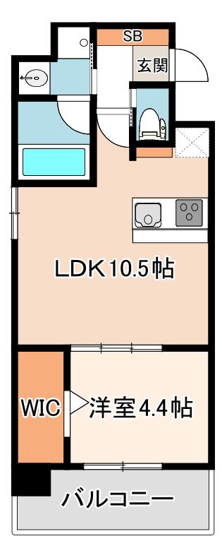 アプリーレ大阪城北(1LDK/7階)の間取り写真