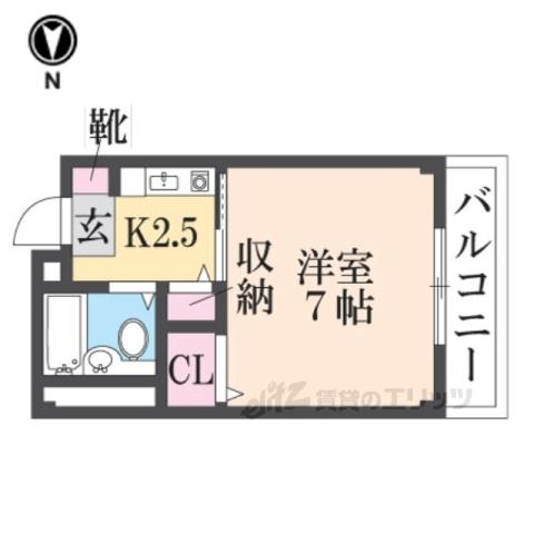 サンハイツ(1K/2階)の間取り写真