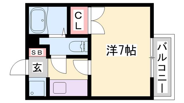 ジュネス白国(1K/3階)の間取り写真