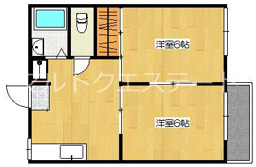 コスモハイツ城山 A棟(2DK/1階)の間取り写真