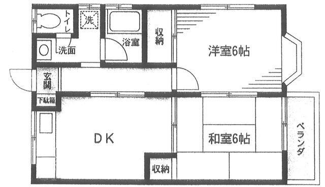 サンシティ師岡(2DK/1階)の間取り写真