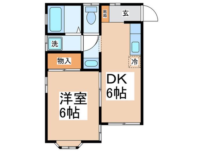 メゾンブランシュ2(1DK/1階)の間取り写真