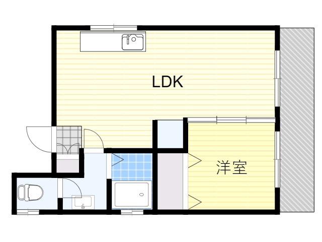 河野ビル(1LDK/5階)の間取り写真