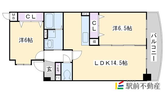 ミミ エデン筑紫野(2LDK/3階)の間取り写真