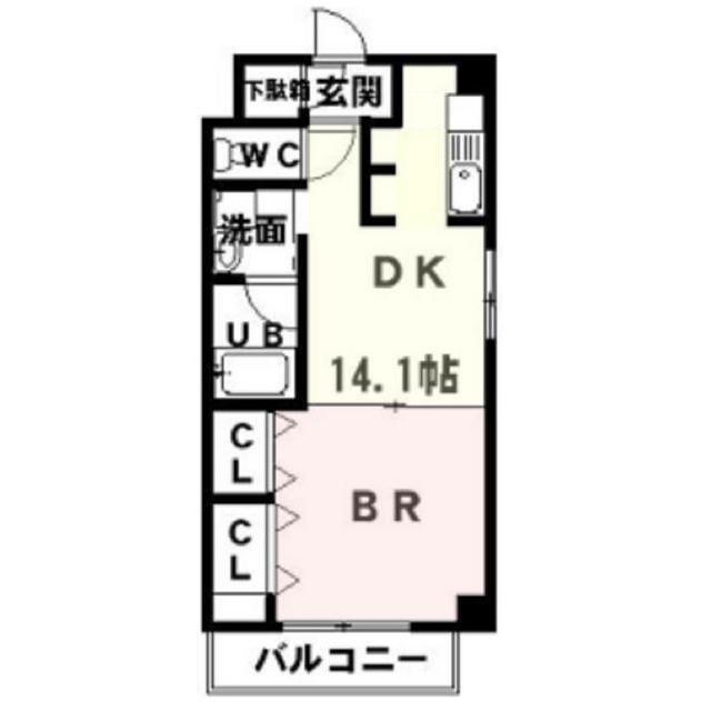レ・ベント岐阜(1DK/6階)の間取り写真