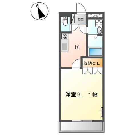 アメニティハイツ(1K/1階)の間取り写真