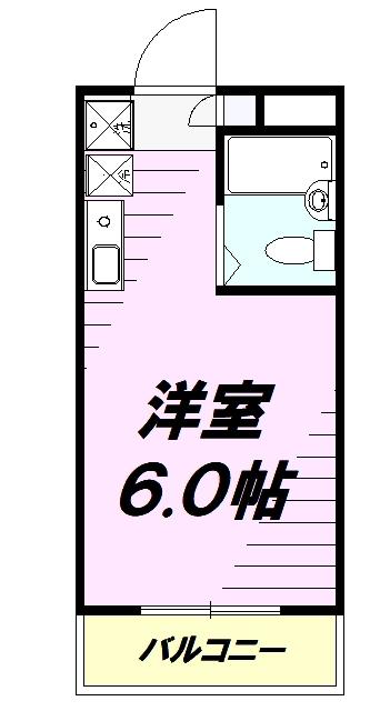 パークヴィラ千人町(ワンルーム/4階)の間取り写真