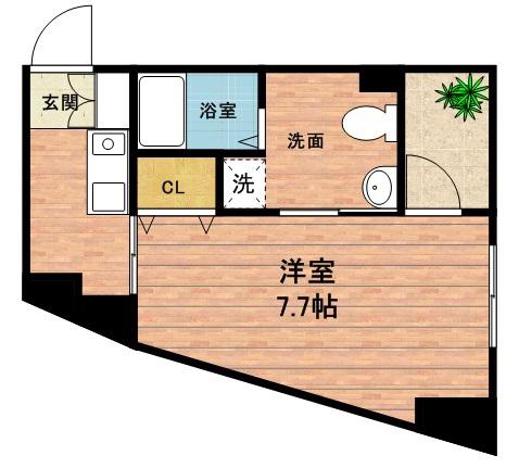 ベルエール天王寺(1K/6階)の間取り写真