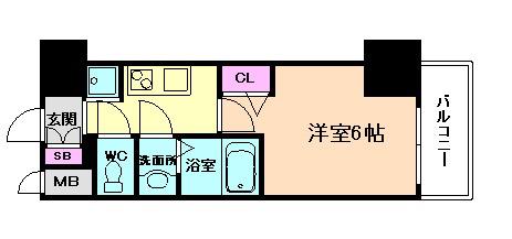 プレサンス塚本アクミリオン(1K/12階)の間取り写真