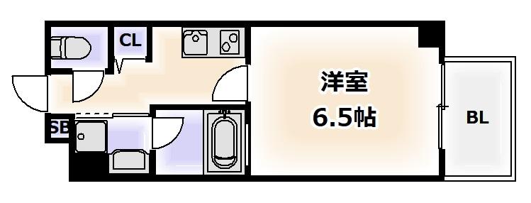 STORKRESIDENCE昭和町(1K/6階)の間取り写真