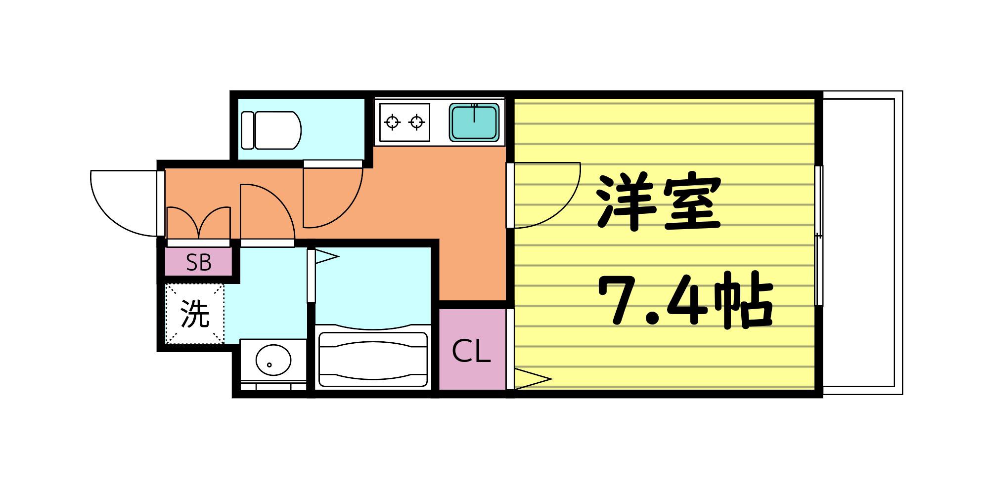 S-RESIDENCE緑橋駅前(1K/8階)の間取り写真