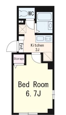 リヴィエール町屋(1K/2階)の間取り写真