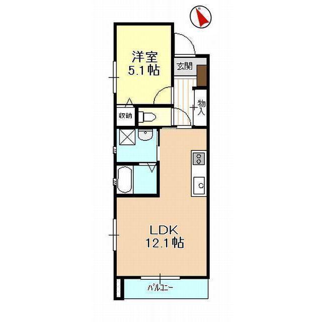 ハーヴェスト染地台II(1LDK/2階)の間取り写真