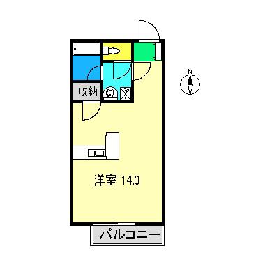 Sマンション(ワンルーム/1階)の間取り写真