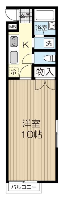 ジョルジュ中山(1K/1階)の間取り写真
