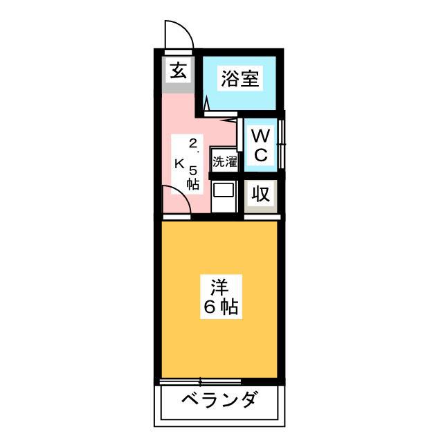 末広ハイツ(1K/2階)の間取り写真