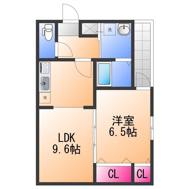 フジパレス西取石III番館(1LDK/2階)の間取り写真