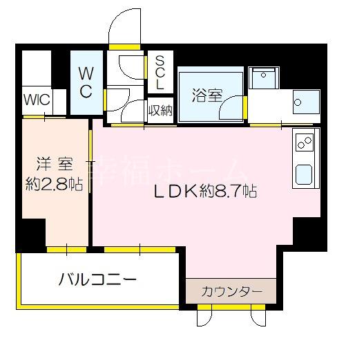 シャンス中崎(1LDK/2階)の間取り写真