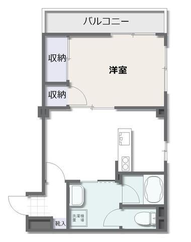 リバーコートB(1LDK/2階)の間取り写真