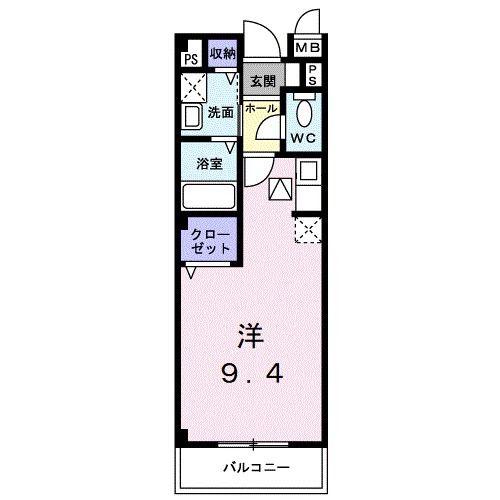 ベルラフィーネ(ワンルーム/1階)の間取り写真