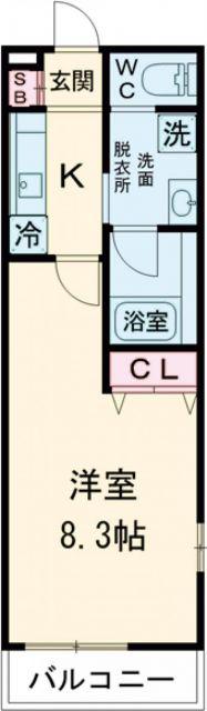 FELIZ COURT日根野(1K/2階)の間取り写真