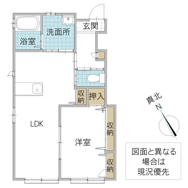 〇グリーンコーポ(1LDK/1階)の間取り写真