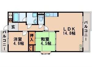 クレスティ栗田(3DK/3階)の間取り写真