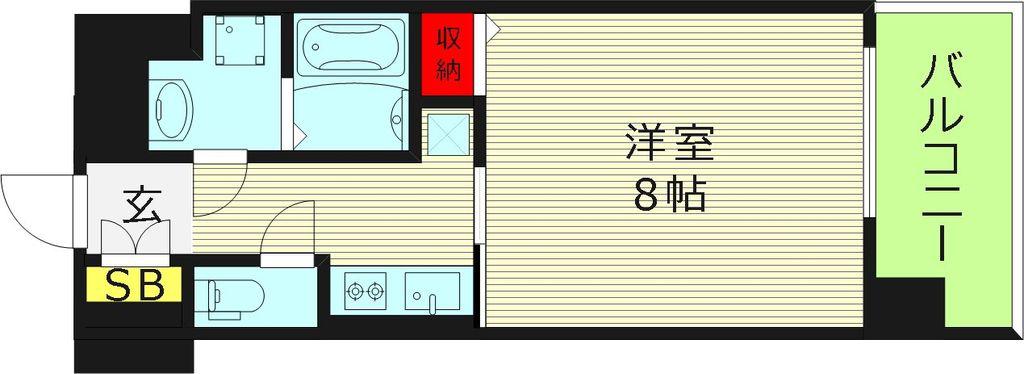 ファーストフィオーレ玉造グレイス(1K/5階)の間取り写真