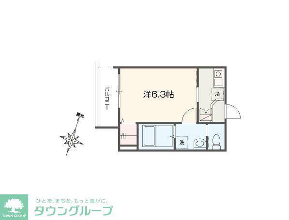 MELLAS田無(1K/2階)の間取り写真
