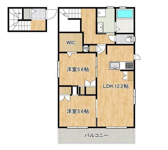 LA CASA FELICE TAKA(2LDK/2階)の間取り写真
