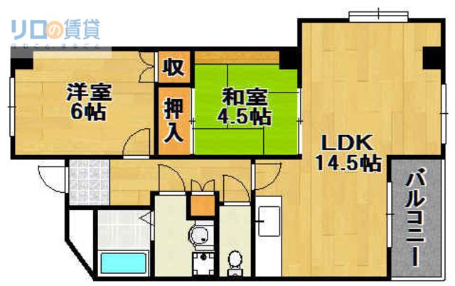 TM14(2LDK/1階)の間取り写真