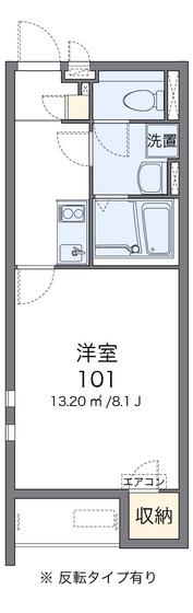 クレイノ厳庄庵(1K/2階)の間取り写真
