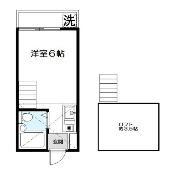 ASAGAYAサンパレス(ワンルーム/2階)の間取り写真